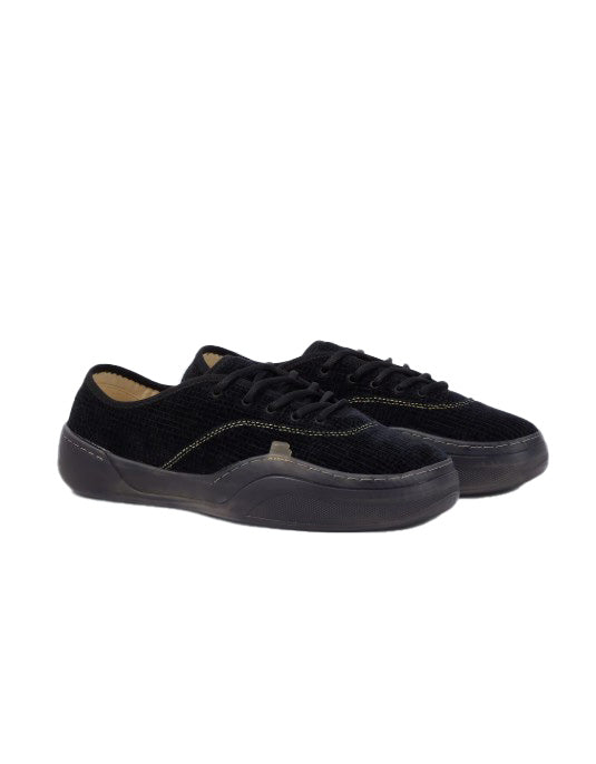 Sneakers in velluto a coste coupe in nero 