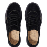 Sneakers in velluto a coste coupe in nero 