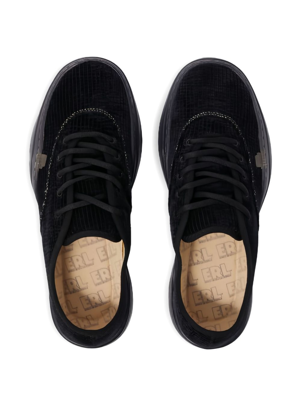 Sneakers in velluto a coste coupe in nero 