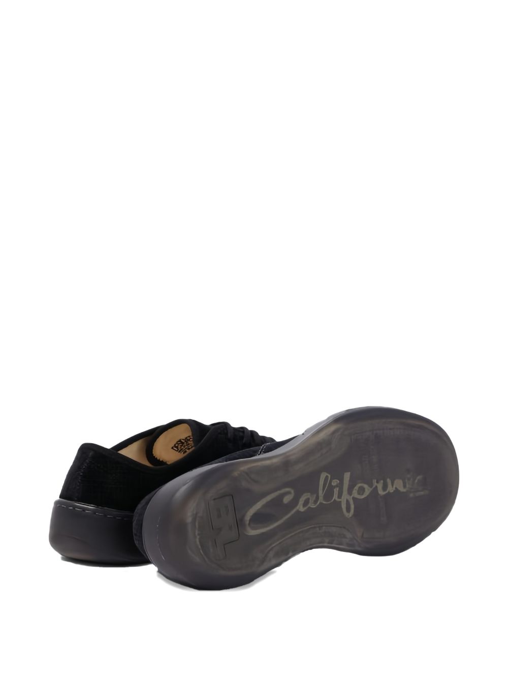 Sneakers in velluto a coste coupe in nero 