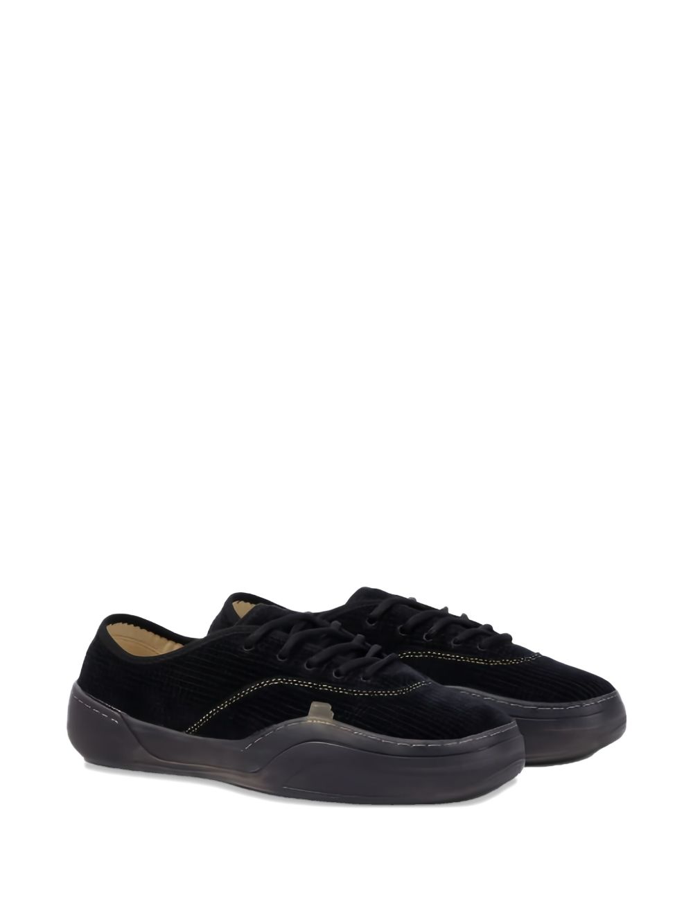 Sneakers in velluto a coste coupe in nero 