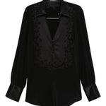 Blusa con ricamo floreale in nero Ermanno Scervino - donna 