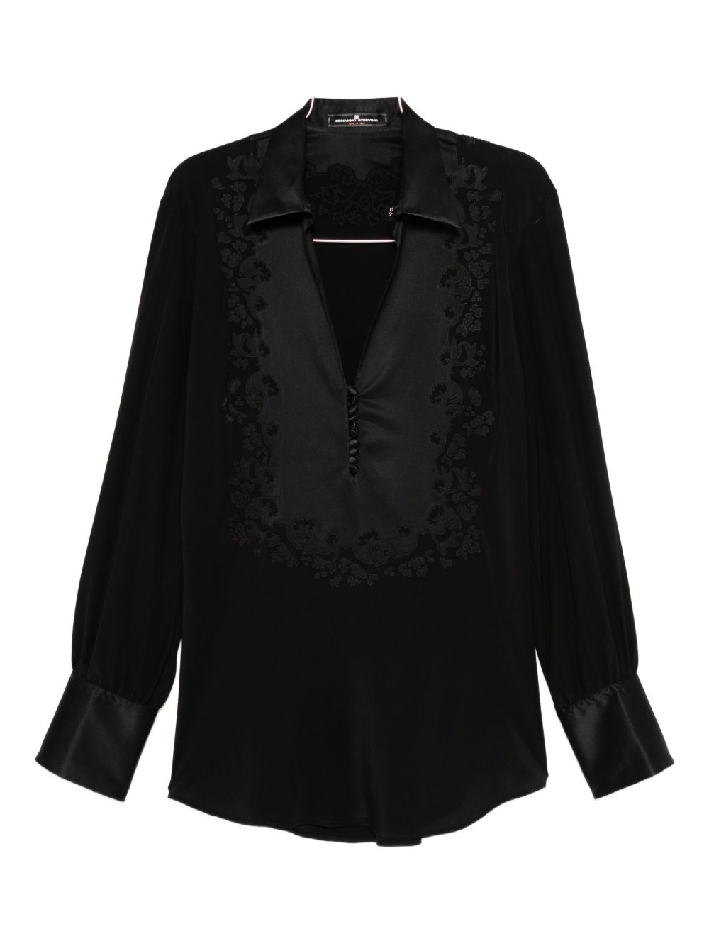 Blusa con ricamo floreale in nero Ermanno Scervino - donna 