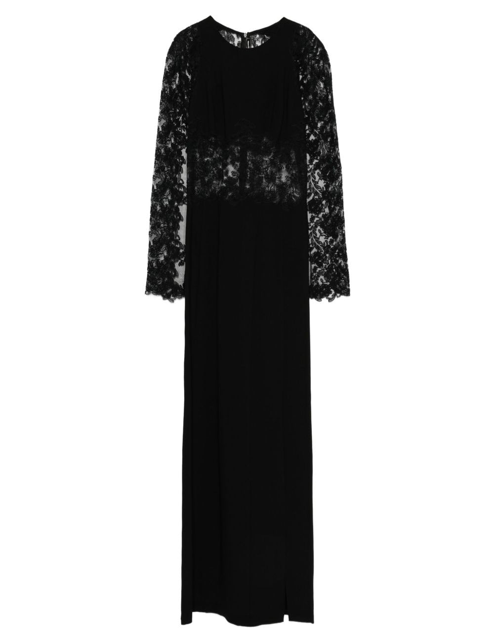 Abito lungo con inserti in pizzo nero Ermanno Scervino - donna 