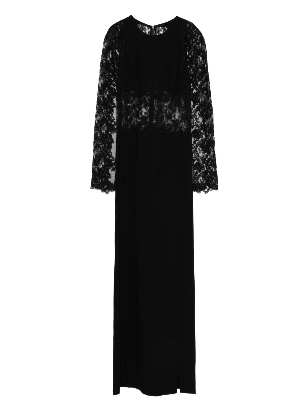 Abito lungo con inserti in pizzo nero Ermanno Scervino - donna 