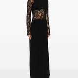 Abito lungo con inserti in pizzo nero Ermanno Scervino - donna 