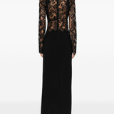 Abito lungo con inserti in pizzo nero Ermanno Scervino - donna 