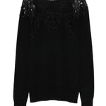 Maglione con bordo di pizzo in nero Ermanno scervino - donna 