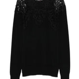 Maglione con bordo di pizzo in nero Ermanno scervino - donna 