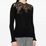 Maglione con bordo di pizzo in nero Ermanno scervino - donna 