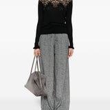 Maglione con bordo di pizzo in nero Ermanno scervino - donna 