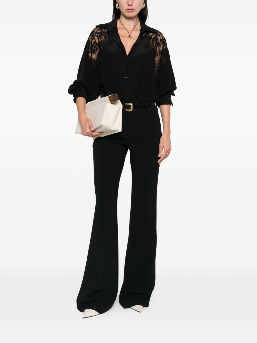 Pantaloni a vita alta in nero Ermanno scervino - donna 