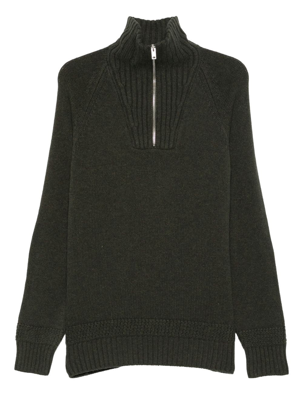 Maglione con mezza zip e toppa sui gomiti in verde Fay - uomo 