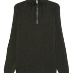 Maglione con mezza zip e toppa sui gomiti in verde Fay - uomo 