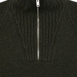 Maglione con mezza zip e toppa sui gomiti in verde Fay - uomo 