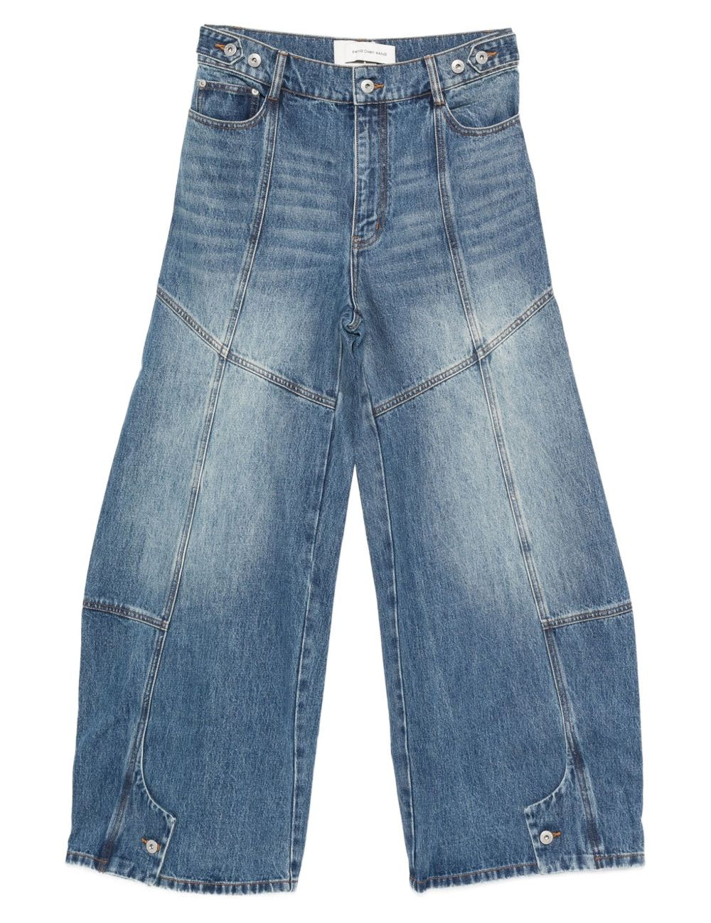 Jeans con pannelli a gamba ampia in blu Feng chen wang - uomo 