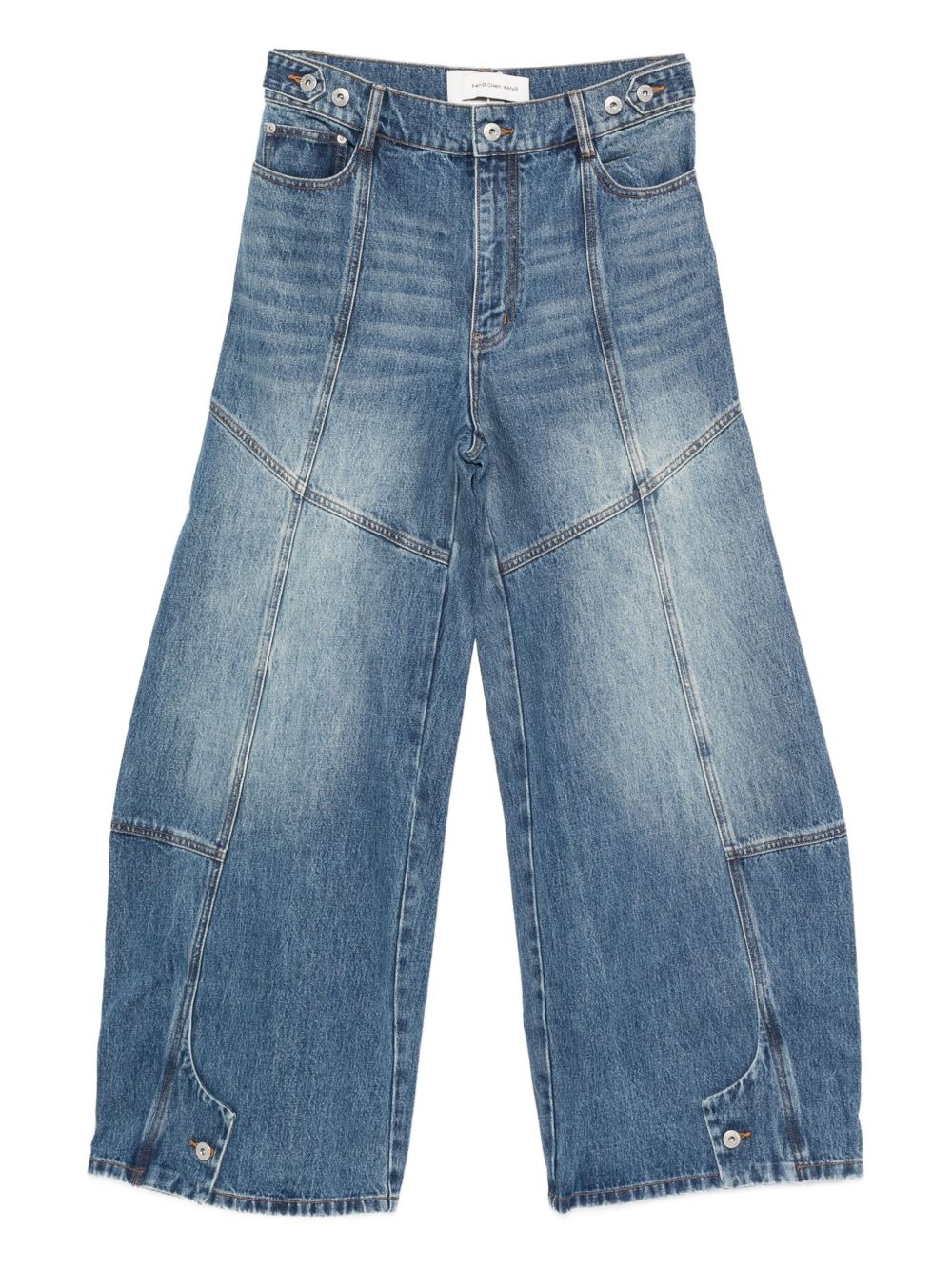 Jeans con pannelli a gamba ampia in blu Feng chen wang - uomo 