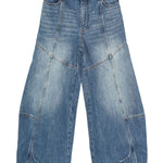 Jeans con pannelli a gamba ampia in blu Feng chen wang - uomo 