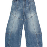 Jeans con pannelli a gamba ampia in blu Feng chen wang - uomo 