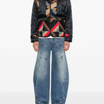 Jeans con pannelli a gamba ampia in blu Feng chen wang - uomo 