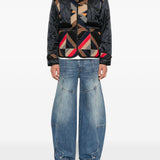 Jeans con pannelli a gamba ampia in blu Feng chen wang - uomo 
