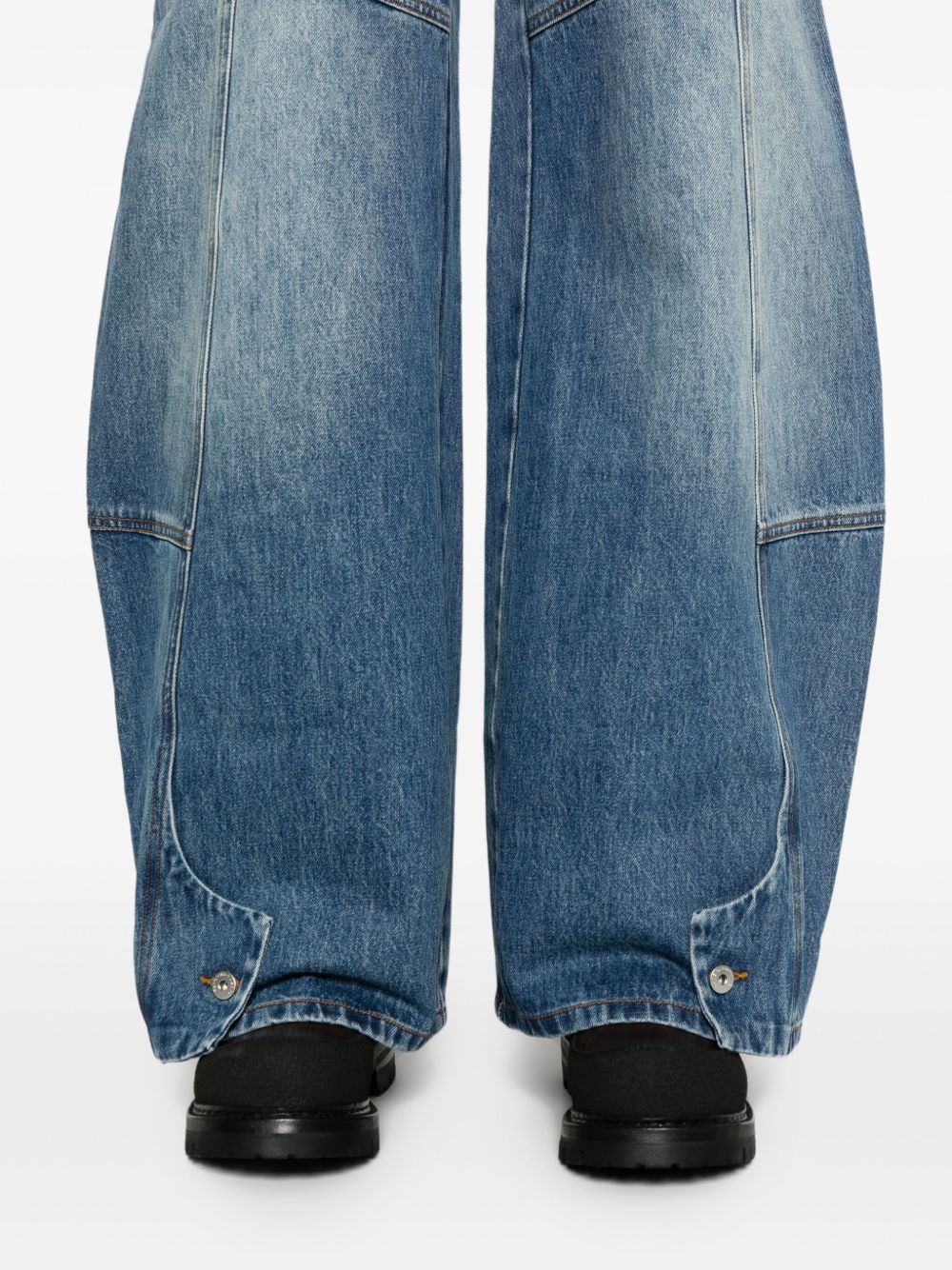 Jeans con pannelli a gamba ampia in blu Feng chen wang - uomo 