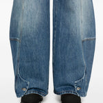 Jeans con pannelli a gamba ampia in blu Feng chen wang - uomo 