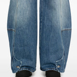 Jeans con pannelli a gamba ampia in blu Feng chen wang - uomo 