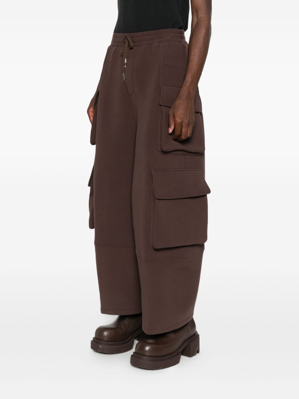 Pantaloni cargo con coulisse in marrone Feng Chen Wang - uomo 