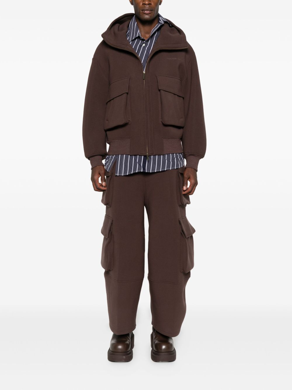 Pantaloni cargo con coulisse in marrone Feng Chen Wang - uomo 