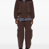 Pantaloni cargo con coulisse in marrone Feng Chen Wang - uomo 