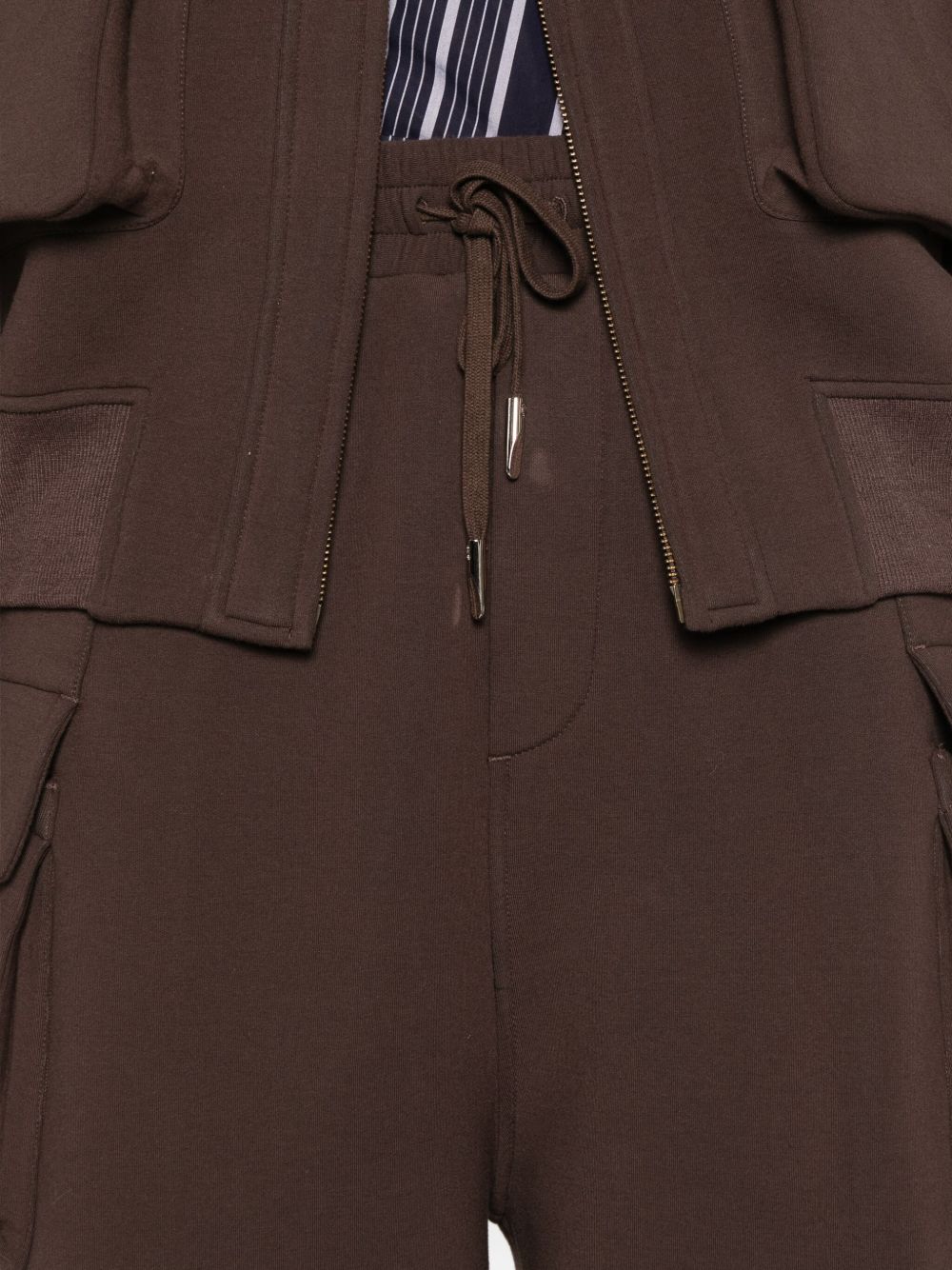 Pantaloni cargo con coulisse in marrone Feng Chen Wang - uomo 