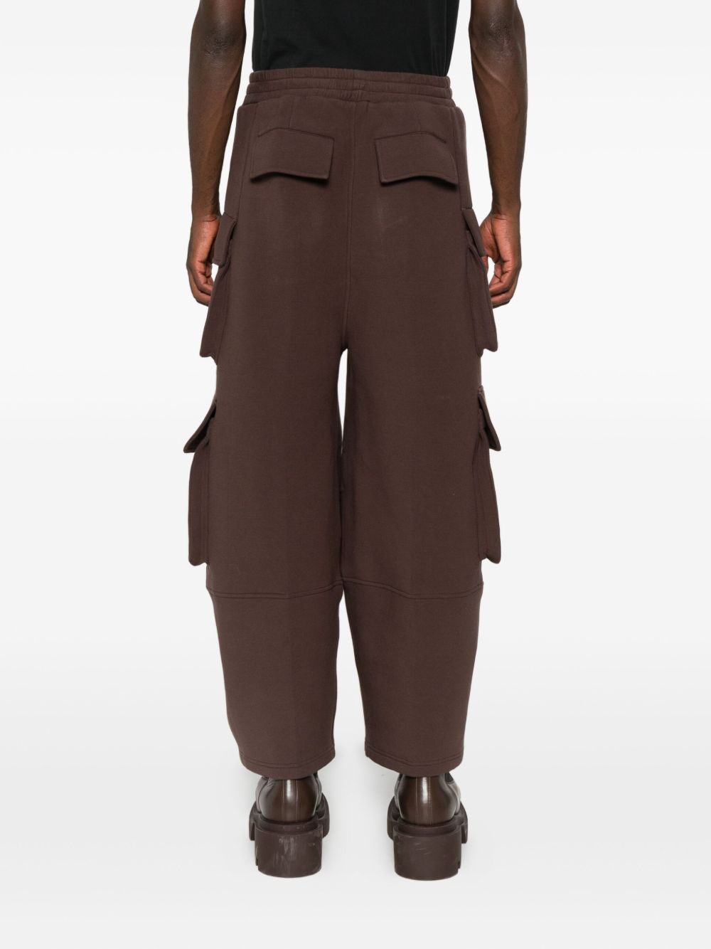 Pantaloni cargo con coulisse in marrone Feng Chen Wang - uomo 