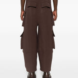 Pantaloni cargo con coulisse in marrone Feng Chen Wang - uomo 