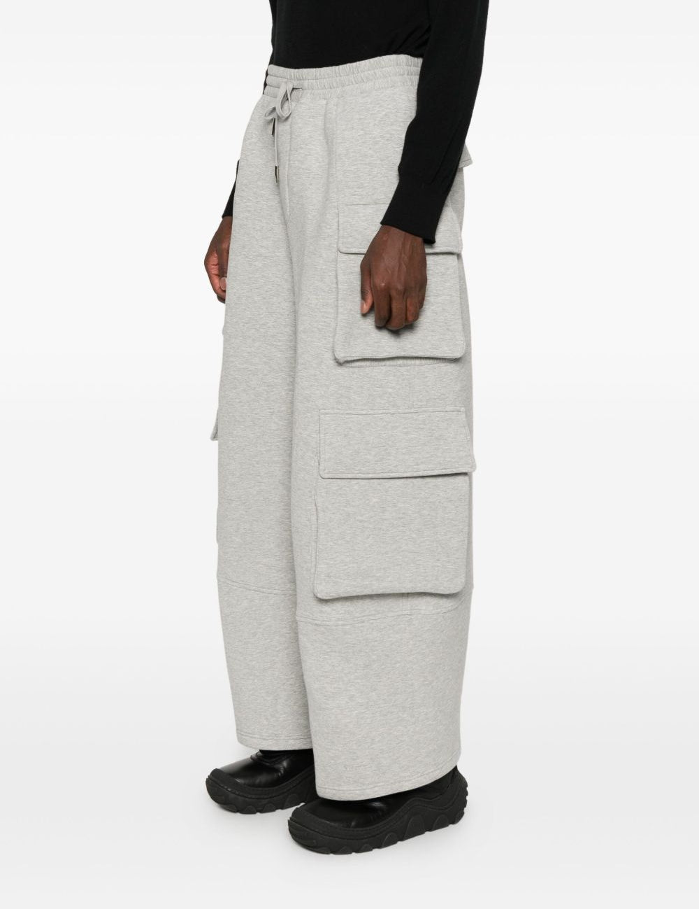 Pantaloni cargo con coulisse in grigio Feng Chen Wang - uomo 