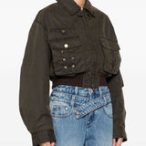 Giacca crop con tasche in marrone Feng chen wang - donna 