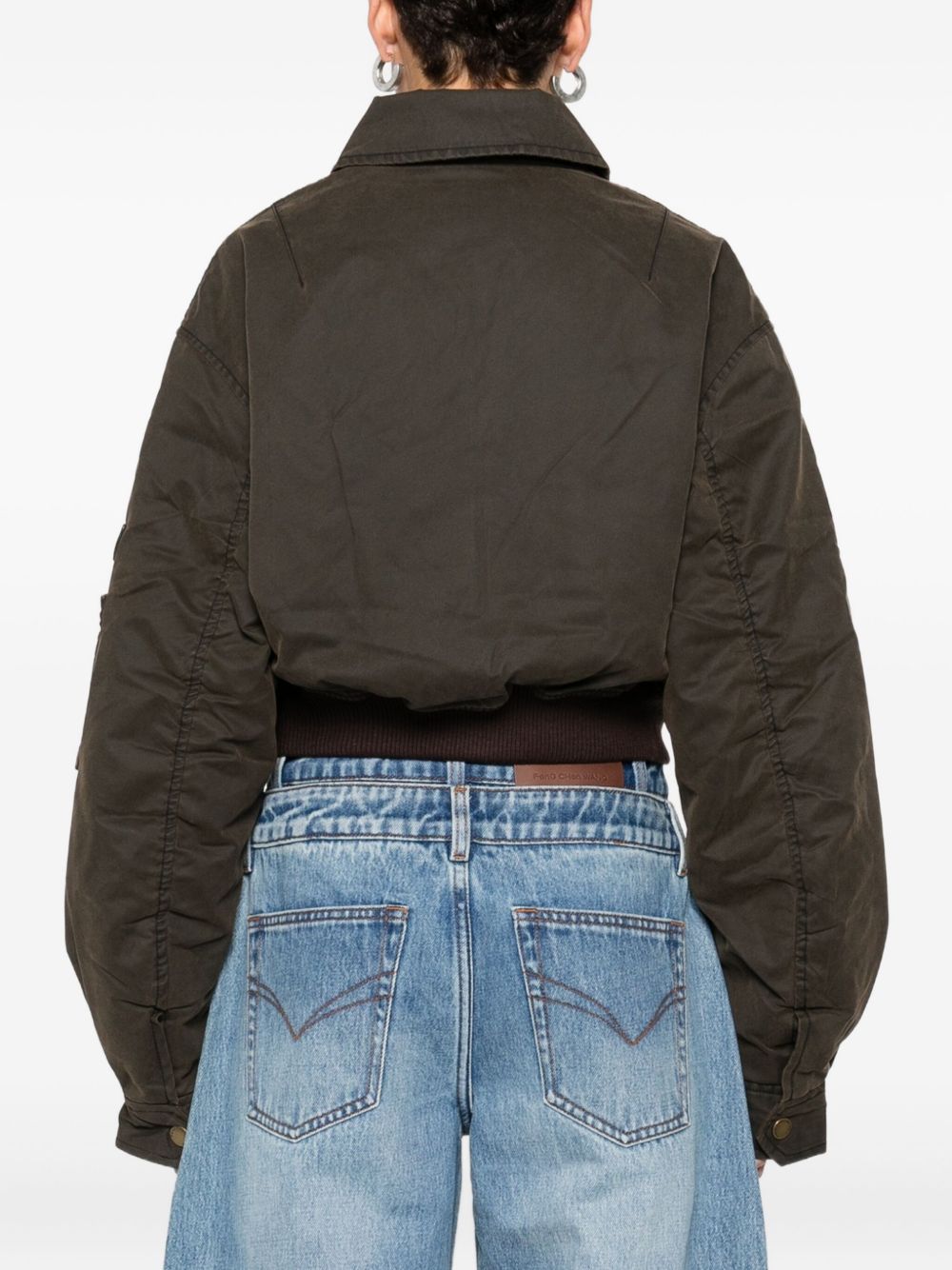 Giacca crop con tasche in marrone Feng chen wang - donna 