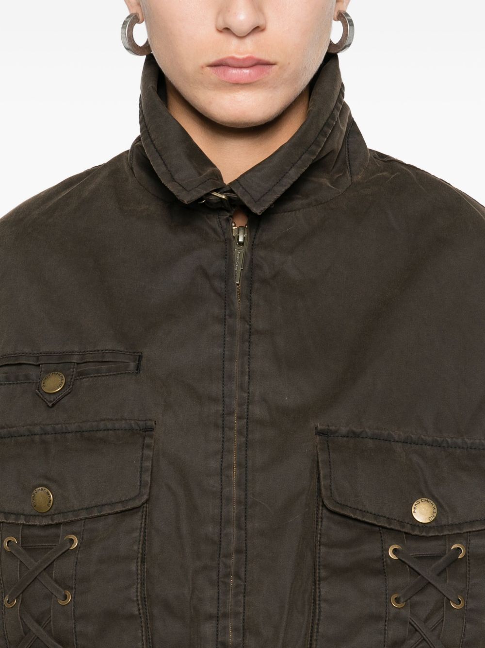 Giacca crop con tasche in marrone Feng chen wang - donna 