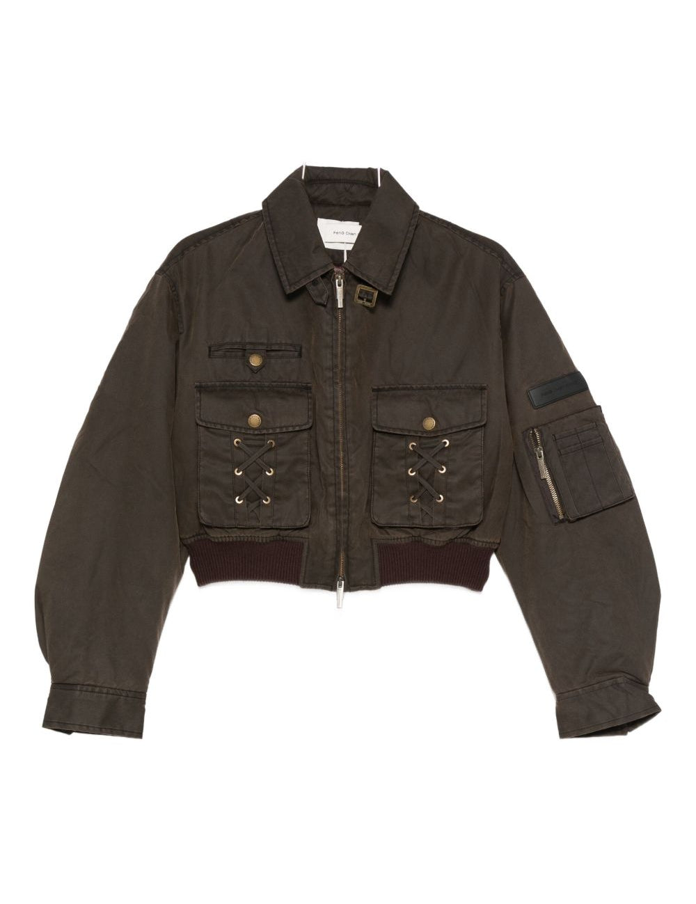 Giacca crop con tasche in marrone Feng chen wang - donna 