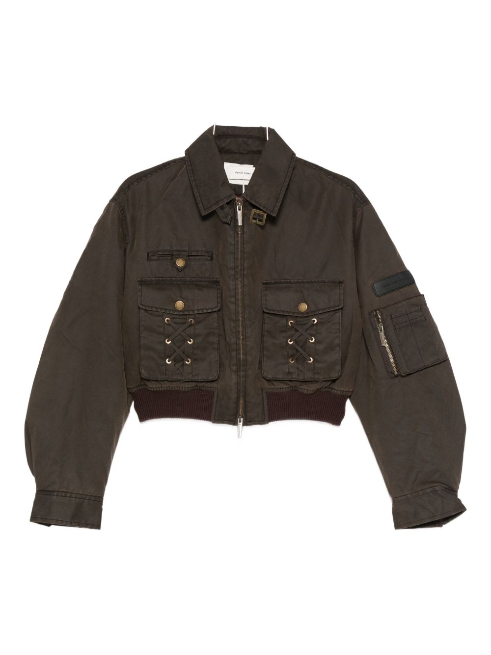 Giacca crop con tasche in marrone Feng chen wang - donna 