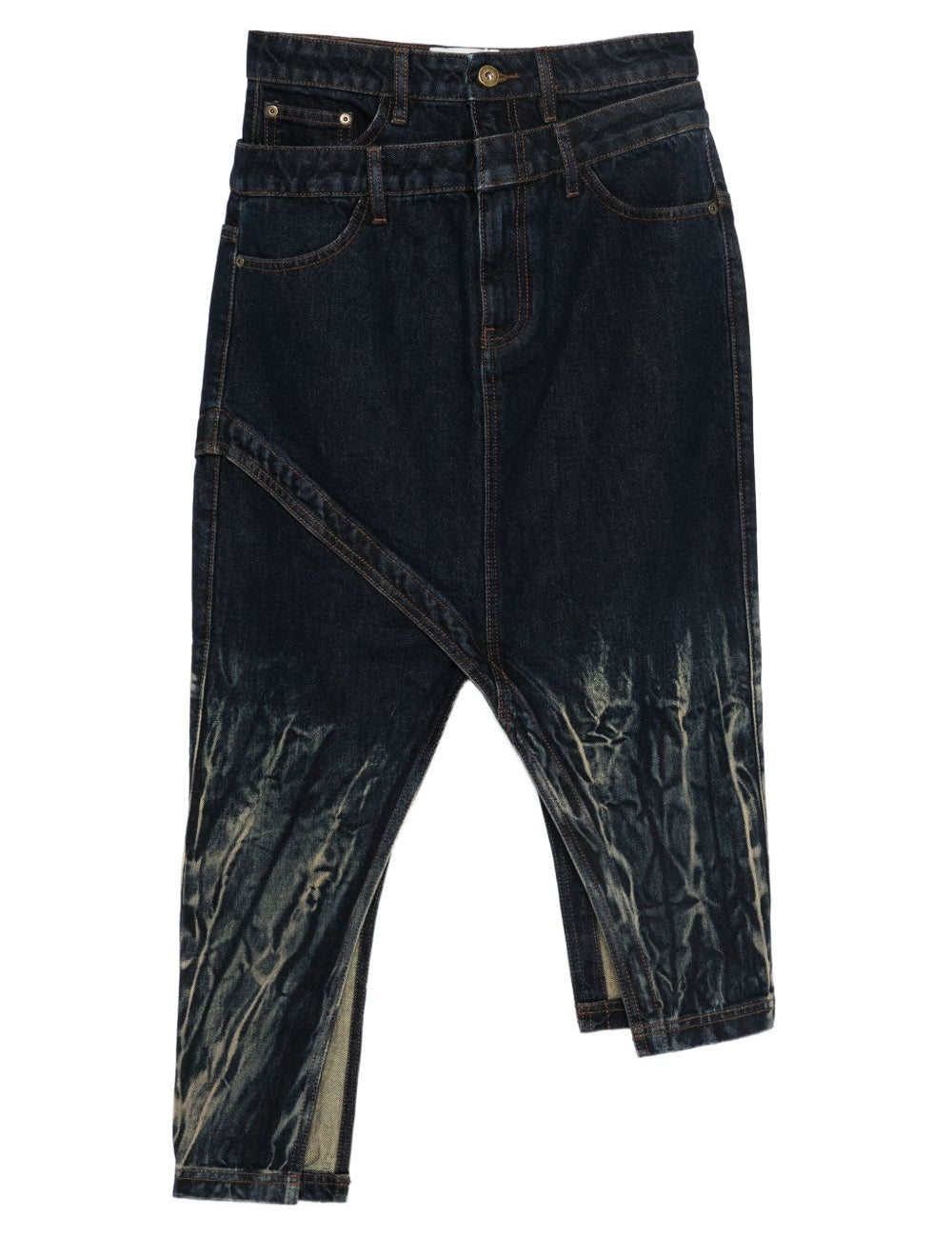 Gonna midi con fantasia tie dye in blu Feng chen wang - donna 