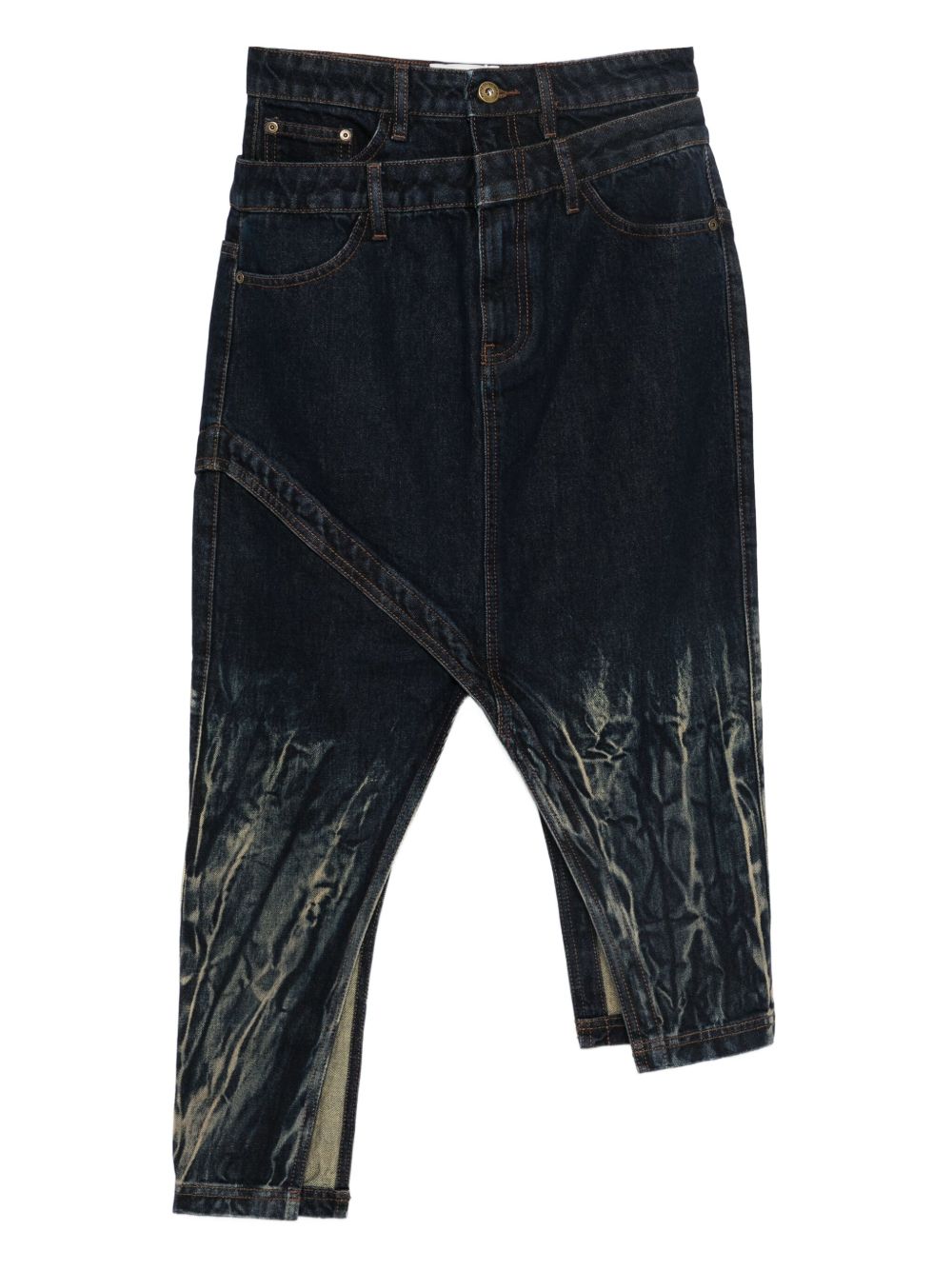 Gonna midi con fantasia tie dye in blu Feng chen wang - donna 