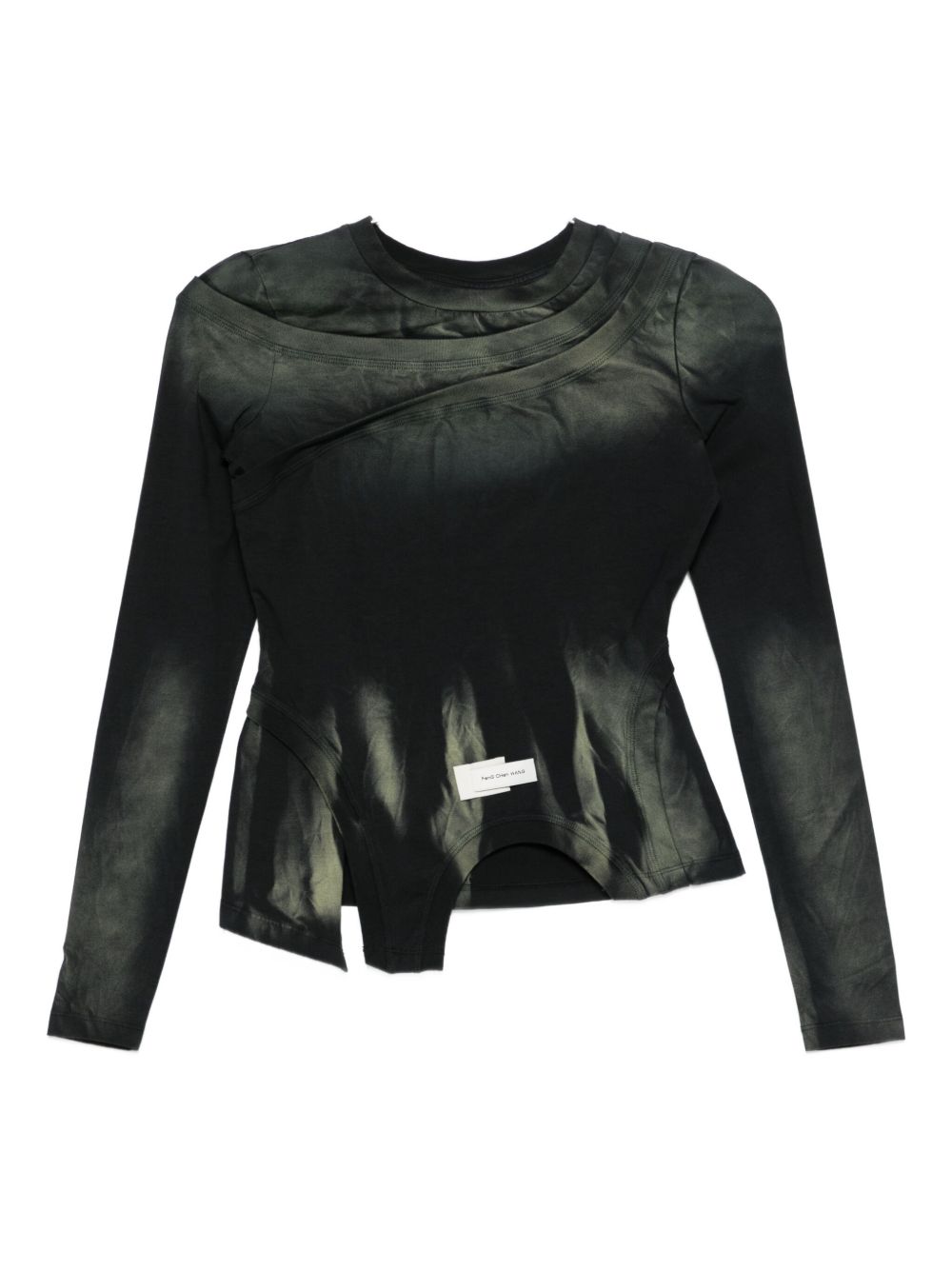 Top asimmetrico con logo in blu Feng chen wang - donna 