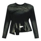 Top asimmetrico con logo in blu Feng chen wang - donna 