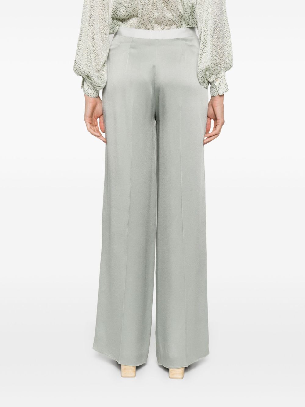 Pantaloni dritti con finitura satinata in grigio chiaro Forte Forte - donna 