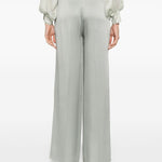 Pantaloni dritti con finitura satinata in grigio chiaro Forte Forte - donna 