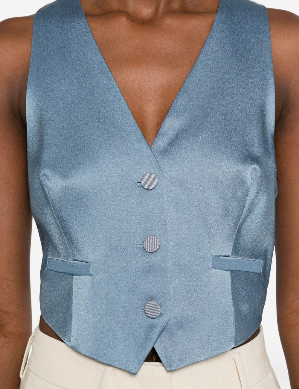 GIlet smanicato con bottoni in blu Edhèn milano - uomo 