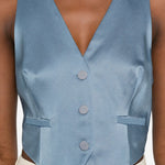 GIlet smanicato con bottoni in blu Edhèn milano - uomo 