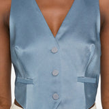 GIlet smanicato con bottoni in blu Edhèn milano - uomo 
