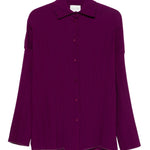 Camicia a coste in viola Forte forte - donna 